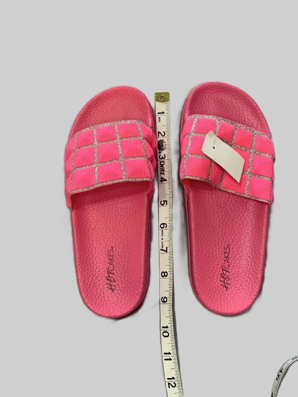 Brand New Girls’ Hotcakes Slide Slippers Pink Sparkles Size 5